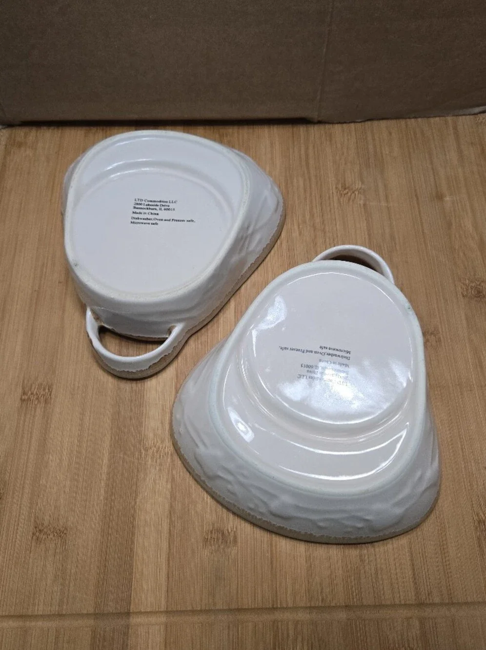 Soup Cracker Bowls –Set of 2 White Glaze Oven/Microwave Safe